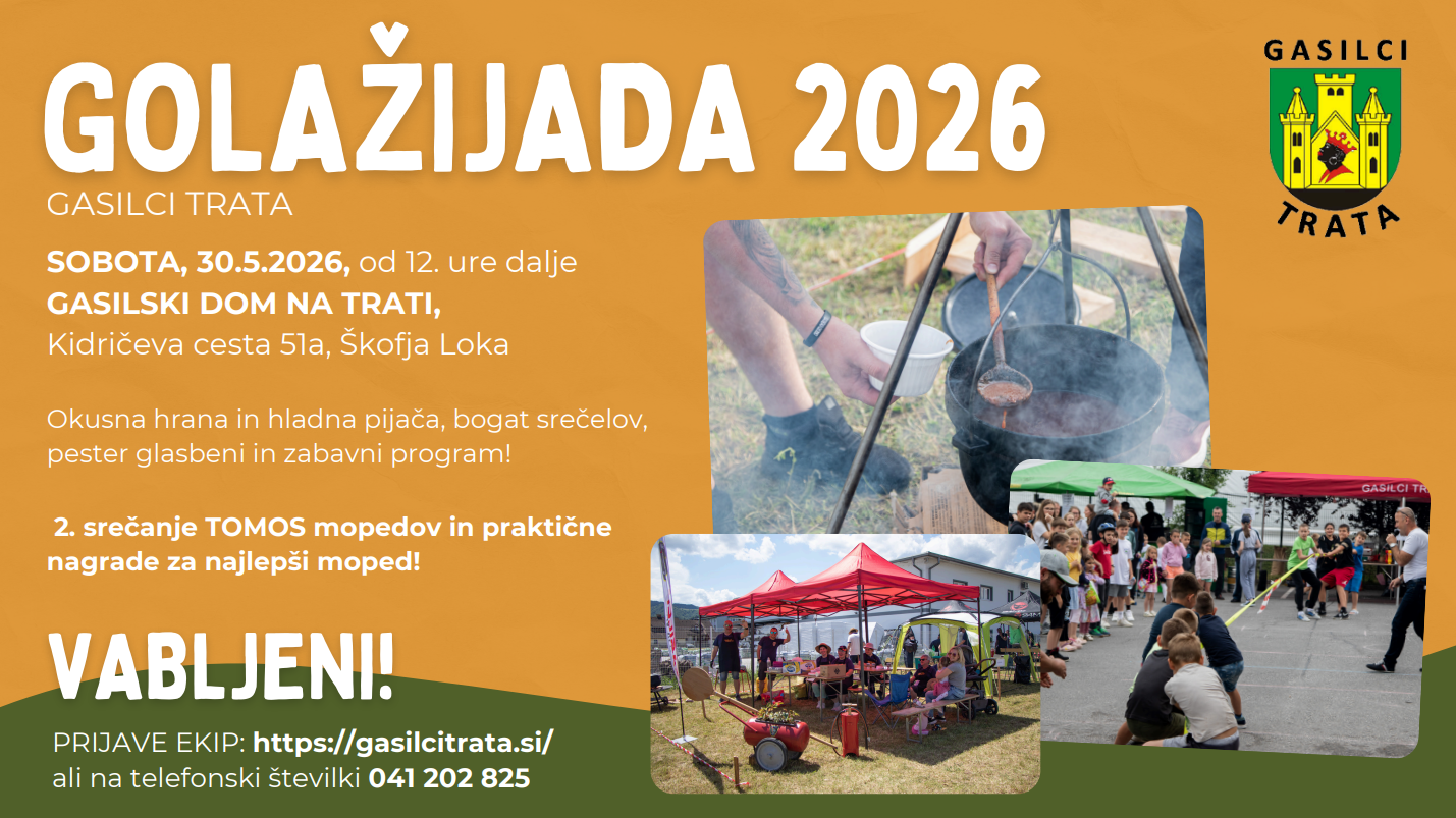 Vabilo na Golažijado 2026- gasilci Trata, Škofja Loka